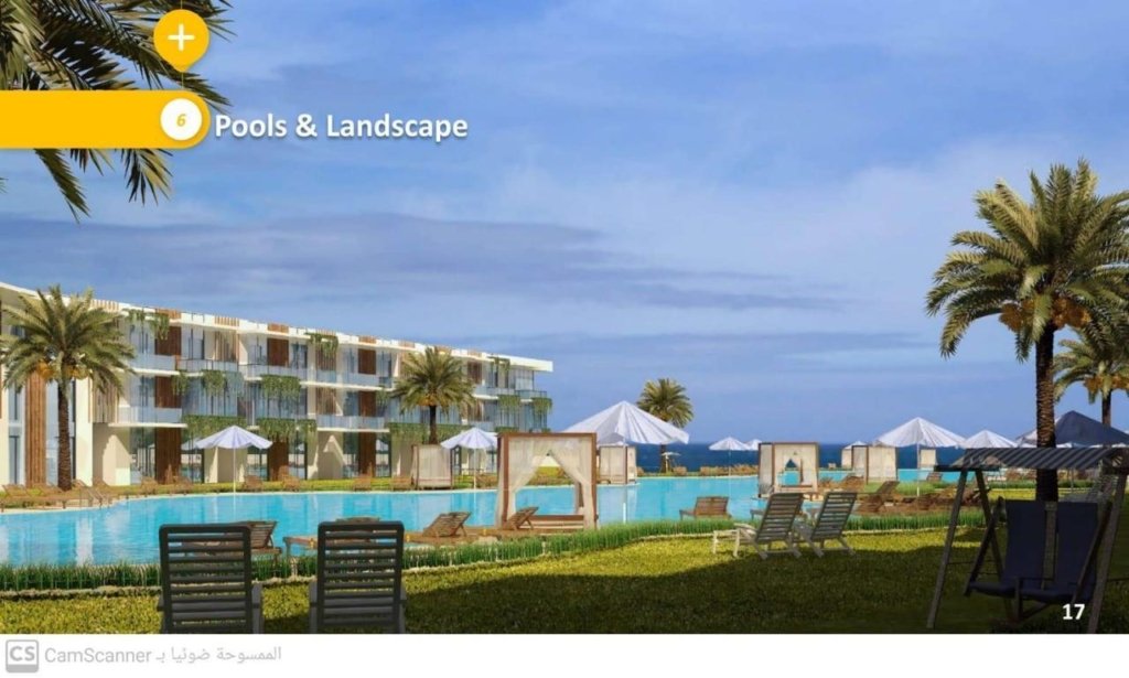 شاليه بجاردن للبيع بإطلالة على البحر في العين السخنه علي طريق الجلاله قرييه بيلا ايست